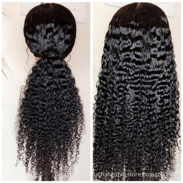 Uniky 100% Raw Virgin Indian Human Hair Wig Kinky Curly HD Full Lace Frontal Wig Pre Plucked Lace Front Wig for Black Women